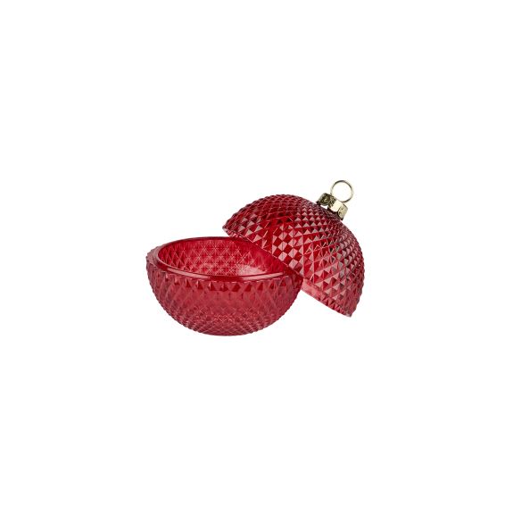 Kugle X-Mas 16x14 cm Rød Glas